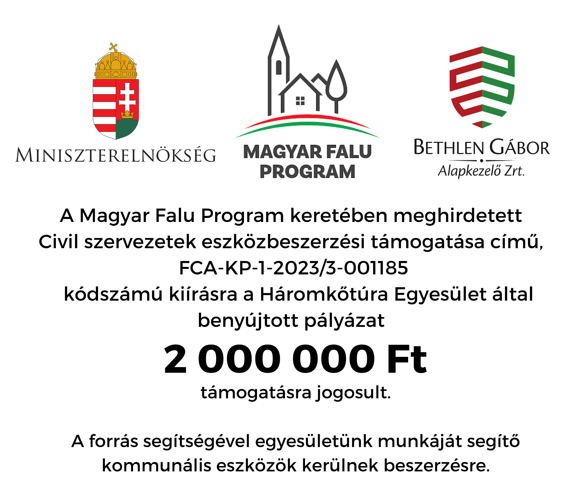 Magyar Falu Program – 2 000 000 Ft támogatás